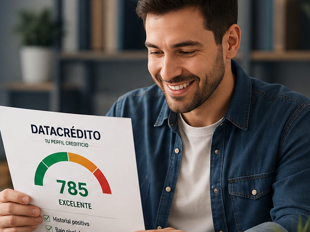 Persona revisando su diagnóstico de Datacrédito